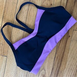 Athleta two toned Navy Blue and Purple Sports Bra, NWOT, small